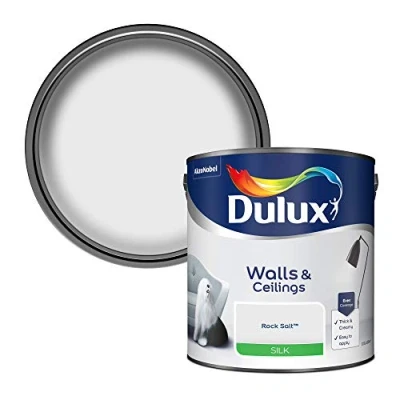 Image of Dulux Silk Emulsion Paint For Walls And Ceilings Rock Salt 2.5 Litres