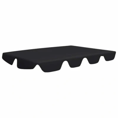 Image of &#039;vidaXL Replacement Canopy for Garden Swing, Black, Lightweight, Durable with Waterproof Coating, Easy Installation, Fits Various Swing Sizes