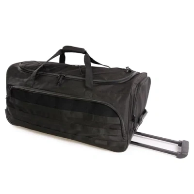 Image of Highland Tactical Unisex Adult 30&quot; Squad Large Rolling Duffel Bag, Black, One Size