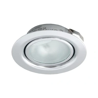 Image of Leyton Lighting 12v 20w halogen recessed downlight chrome warm white low voltage (Driver Required)