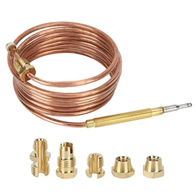 Image of 59inch Gas Thermocouple, Stove Universal Thermocouple Fireplace Replacement Kit Temperature Sensor Flame Failure Safety Device with Nuts