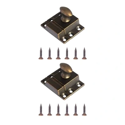 Image of Turn Catches Harmac House® 2 Pack Twist Door Locks Cupboard Cabinet Wardrobe Thumb Catch Latches