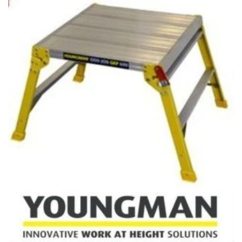 Image of Youngman Odd Job GRP 600 Fibreglass Hop Step Up Work Platform ladder Large