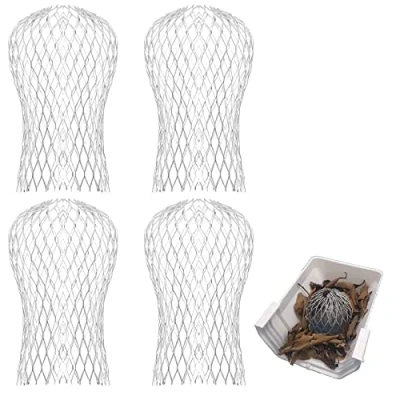 Image of Gutter Downspout Guard, 4PCS Aluminum Down Pipe Filter Mesh Guards Expandable Leaf Strainer Screen Covers Protectors