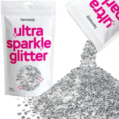 Image of Glitter Silver Ultra Sparkle Sequins Nail Face Festival Christmas Halloween Makeup Super Chunky 100g / 3.5oz