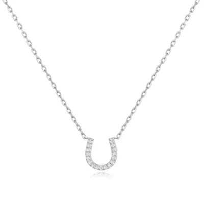 Image of Philip Jones Horseshoe Necklace Created with Zircondia® Crystals