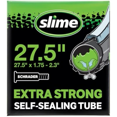 Image of Slime 30088 Bike Inner Tube with Puncture Sealant, Extra Strong, Self Sealing, Prevent and Repair, Schrader Valve, 27.5 (650b) x 2.0 2.4
