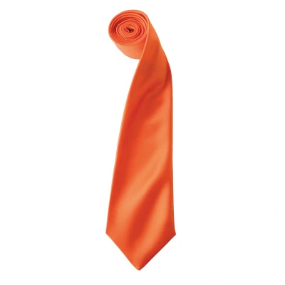 Image of Premier Colours Mens Satin Clip Tie (Pack of 2) (Orange) One Size