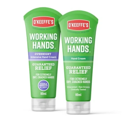 Image of O&#039;Keeffe&#039;s Working Hands Overnight 80ml &amp; (Twin Pack Hands)