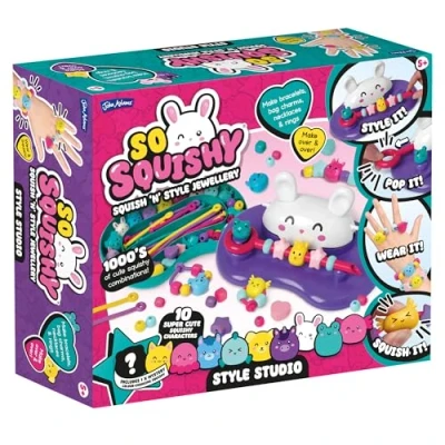 Image of John Adams So Squishy Style Studio: Arts and Craft Fashion Jewellery Maker, make cute fidget rings, bracelets, necklaces bag charms, for kids ages 5+