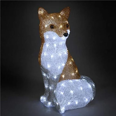Image of Snowtime 54cm Acrylic Fox With 100 Ice White LEDs