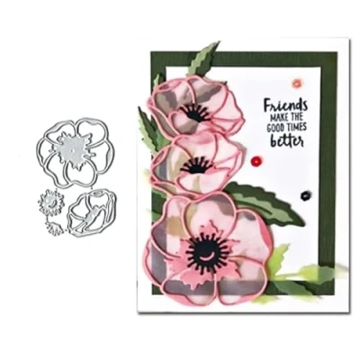 Image of 3D Flower Metal Die Cuts, Frame Cutting Dies Cut Stencils Card Paper Craft DIY Template Album Embossing for Making Scrapbooking