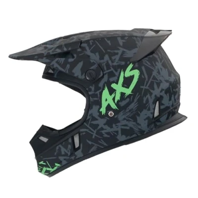 Image of Woljay Motocross Dirt Bike Helmet Off Road Street BMX MX Full Face Helmets for Unisex Adult Youth Kids DOT (S,Green AXS)