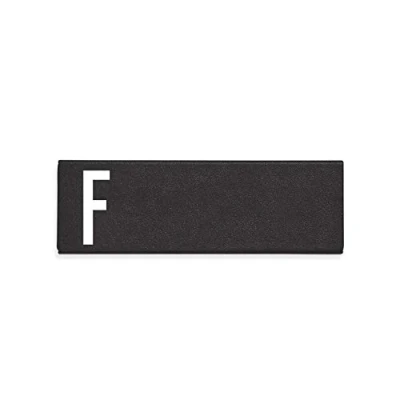 Image of Design Letters Personalised Black Metal Pencil Case for Pen, Pencil, Eraser, Ruler Ideal Stationary Storage Gift Work and School (F)
