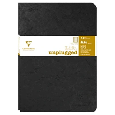 Image of Clairefontaine 733071C Age Bag DUO set of 2 stitched notebooks 21x29.7cm 96p lined + black margin
