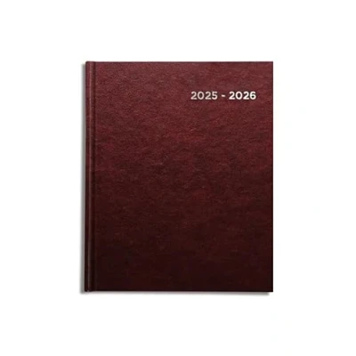 Image of Pirongs Page a day 2024 2025 Burgundy Academic Diary (Slightly wider than A5)