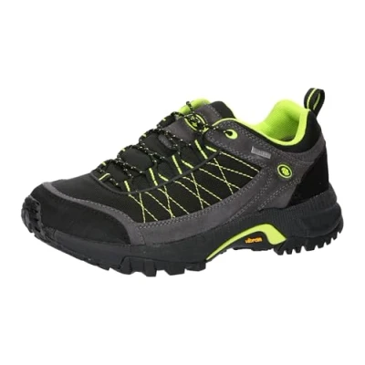 Image of Brütting Unisex Mount Egmont Trail Running Shoes, Black Grey Lemon, 7.5 UK