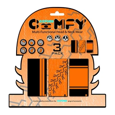 Image of Oxford Comfy Head and Neck Wear Bike Scarf/Face Covering. NW117. Orange Black.