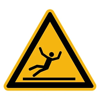 Image of Sticker Danger Warning NF ISO 7010 Laminated Triangular Signage Adhesive Water and UV Resistant Slippery Surface 60x60 cm