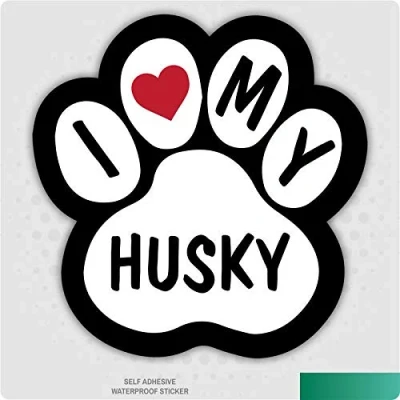 Image of Landing Designs I Love My Husky Dog Vinyl Car Van Decal Sticker Pet Lover