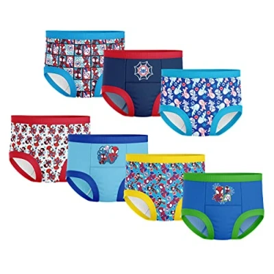 Image of Marvel Boys&#039; Superhero Potty Training Pants, Success Chart &amp; Stickers with Spiderman, Iron Man, Hulk More Sizes 18m 4t Baby and Toddler Underwear, 7 Pack Spidey Only, 3 Years (Pack of 7)