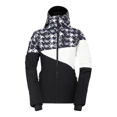 Image of Dare 2b Women&#039;s Water repellent Ice Iii Ski Jacket Black Dogtooth Print, Size: 20