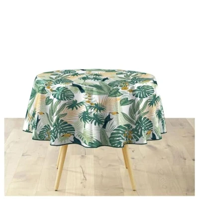 Image of Douceur d&#039;Intérieur, Round Tablecloth (Diameter 160 cm) Guyana, PVC Textilia