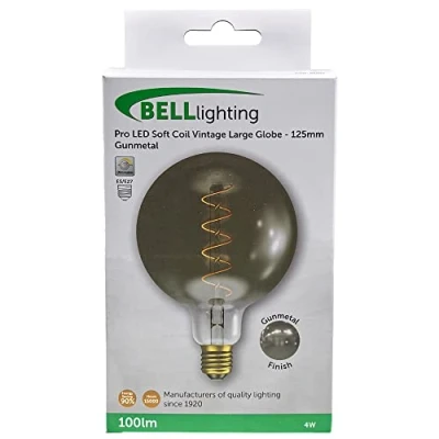 Image of Gunmetal LED Vintage Soft Coil Globe Dimmable Bulb 4W 1800K Bell Lighting