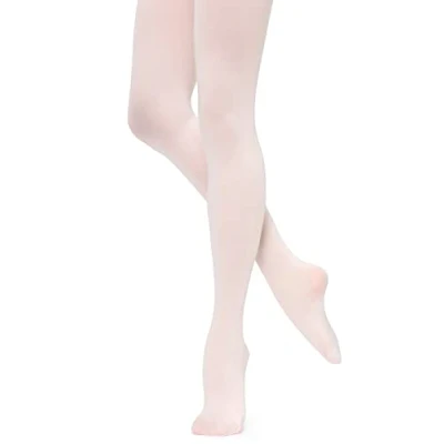 Image of Ballet Tights Girls Womens 90D Convertible Soft Dance Footed with Holes (Pink Footed, M)
