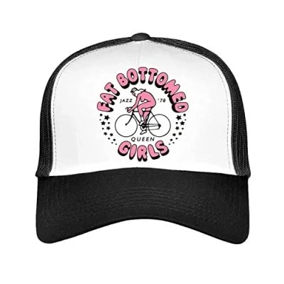 Image of Queen Baseball Cap Fat Bottomed Girls Official Black Trucker Unisex One Size