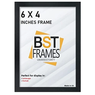 Image of Bargain Shop Az BLACK WOODEN EFFECT PICTURE PHOTO FRAMES (6&quot; x 4&quot; (152.4mm 101.6mm), Black)