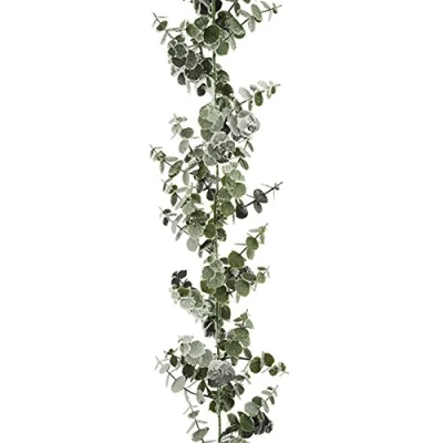 Image of FloristryWarehouse Spiral Artificial Eucalyptus Garland Frosted 180cm
