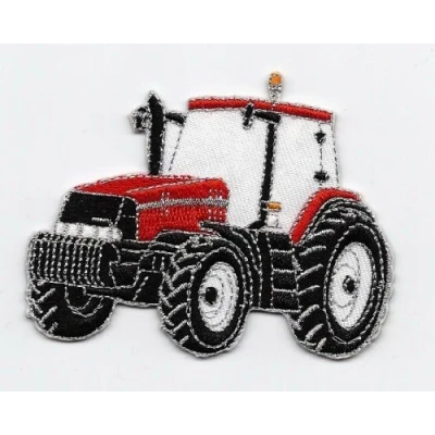 Image of Sew on Iron Embroidered Patch Red Tractor Badge