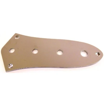Image of Jazz bass guitar control plate in chrome