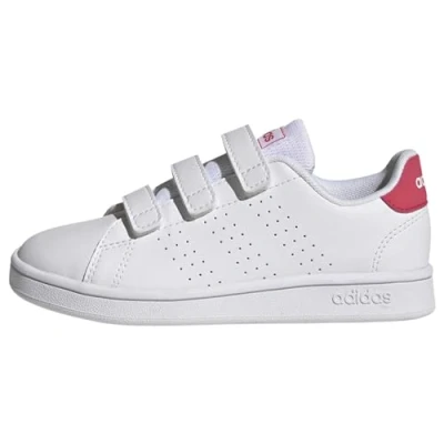 Image of adidas Unisex Kids Advantage Cf C Sneaker, Ftwr White Real Pink Core Black, 2.5 UK Child