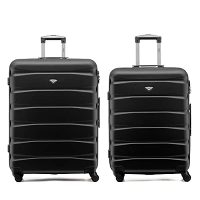 Image of Flight Knight Set of 2 Premium Suitcases Extra Stong Lightweight Luggage Hardcase with 4 Wheels &amp; Built in Lock (Set M+L)