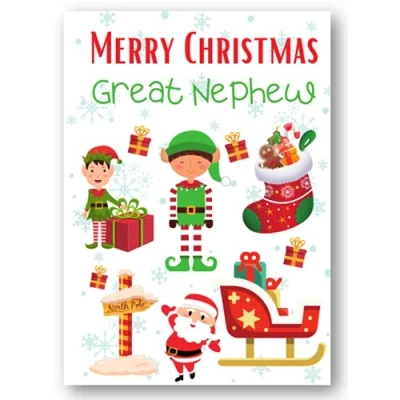 Image of Second Ave Great Nephew Santa Elf Workshop Children&#039;s Kids Christmas Xmas Holiday Festive Greetings Card