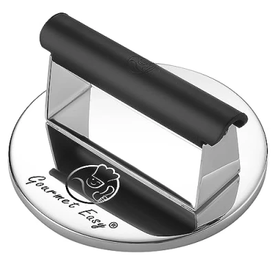 Image of 839g Smash Burger Press Stainless Steel, Smasher for Griddle Heat Resistant Handle,Hamburger Press,Dishwasher Safe Grill Griddle, Meat Flat Top Cooking