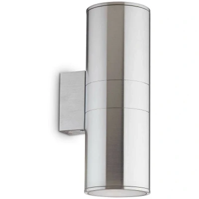 Image of Gun 2 Light Outdoor Large Up Down Wall Aluminium, Putty IP54, E27