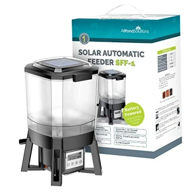 Image of AllPondSolutions Solar Powered Automatic Digital Timer Koi Pond Fish Food Feeder SFF 1