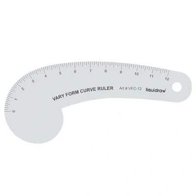 Image of Liquidraw Vary Form Curve Ruler 12&quot; Solid Clear Acrylic French Pattern Maker For Dressmaking Hip Cutting, Sewing, Tailoring, Fashion Designing, Measuring &amp; Making
