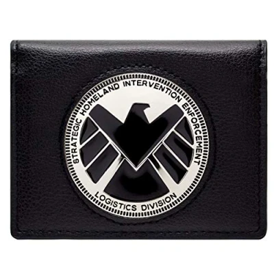 Image of AVENGERS Agents of Shield Phil Coulson Badge Wallet Bi Fold ID &amp; Card Holder, Black
