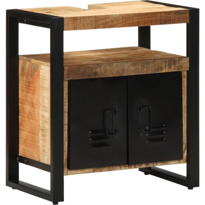 Image of vidaXL Bathroom Sink Cabinet 55x35x60 cm Solid Rough Wood Pine