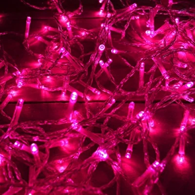 Image of 200 16m LED Premier Indoor / Outdoor Christmas Lights in Pink on Clear Wire