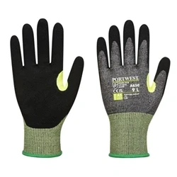 Image of Portwest CS VHR15 Nitrile Foam Cut Glove Grey/Black Large