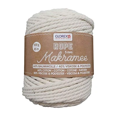 Image of Glorex 5 1007 11 Rope Macrame Twisted Cream 85 m
