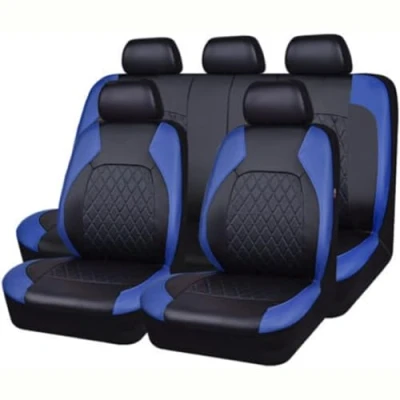 Image of JCAKES 9 Pcs Car Seat Cover for Fo rd Kuga 2015 2020, Leather Front Back Full Surround Protectors Pad Breathable Waterproof Accessories,C/Blue