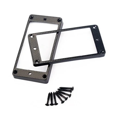 Image of Alnicov 2 Pcs Curved Bottom Humbucker Pickup Ring Set for Epiphone Guitar Accessories,Black