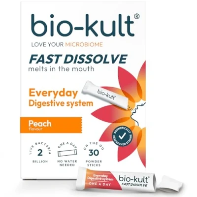Image of Bio Kult Everyday Fast Dissolve Probiotic Powder for Digestive System, Peach Flavour, 30 Sachets