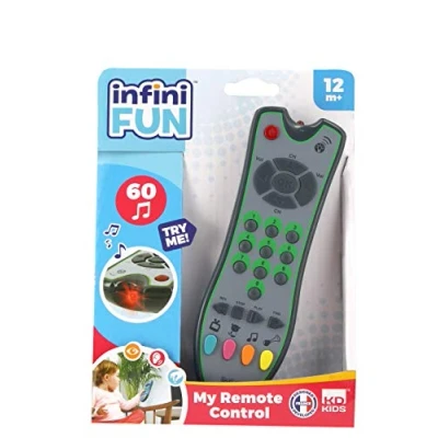 Image of Infini Fun My First Remote Control Imitation Game For Kids, Toy TV Imaginative Play Ultra Realistic Pretend Kids Set, Fake Remote, Discover Colours &amp; Sounds Ages 12 Months +